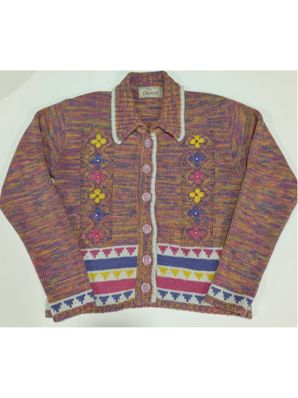 Women's KLJ Oswal Multi-color Floral Knit Cardigan Sweater - Picture 5 of 12